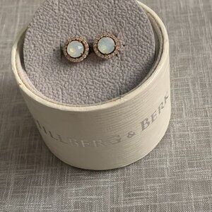 Hillberg & Berk Rose Gold Plated Silver Halo Earrings